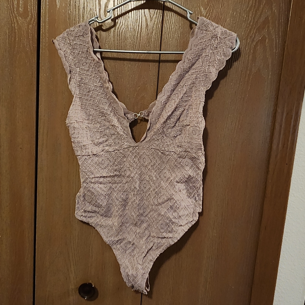 Intimately Free People Women's Size M Bodysuit Everyday Okay Ballet Tan / Pink